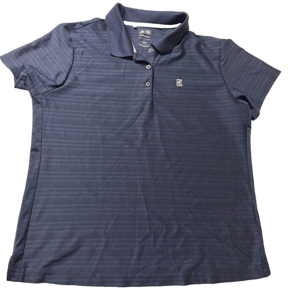 adidas Shirt Women's Large Climacool Polo Navy Blue Golf